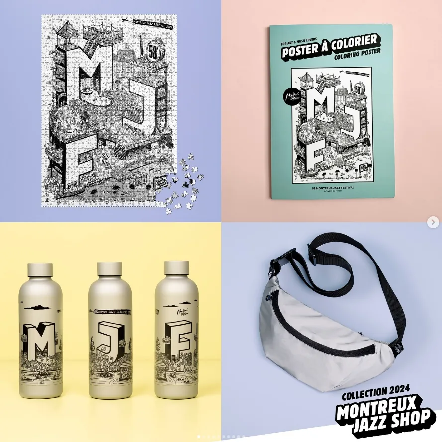 Collection merchandising Montreux Jazz Festival 2024